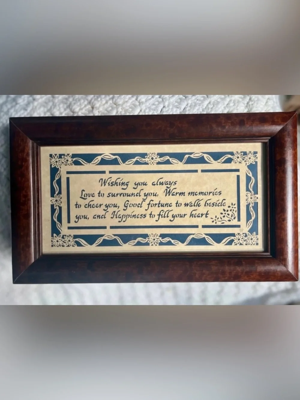 Scherenschnitte Scissor Cut Wishing You Love Framed & Signed Regina Walters 1990